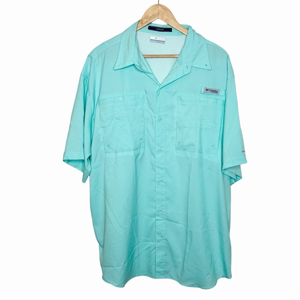 Columbia PFG Tamiami Shirt Mens XL Short Sleeve Vented Fishing Outdoor Quick Dry